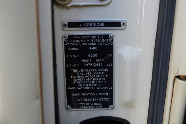 Used 1988 Rolls-Royce Corniche II Drop Head Coupe with 34K original miles  | Torrance, CA