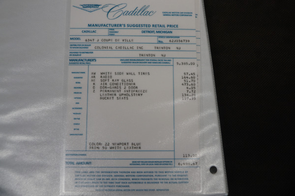 Used 1962 Cadillac Custom LS 3 V8 Coupe de Ville 2 Door Hardtop  | Torrance, CA