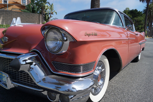 Used 1957 Cadillac Coupe de Ville Silver Brocade Pattern Cloth & Black Leather | Torrance, CA