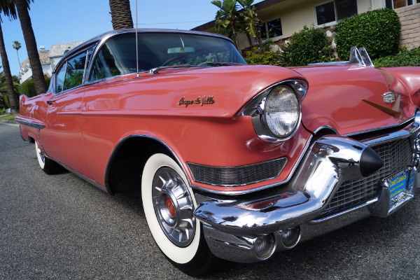 Used 1957 Cadillac Coupe de Ville Silver Brocade Pattern Cloth & Black Leather | Torrance, CA